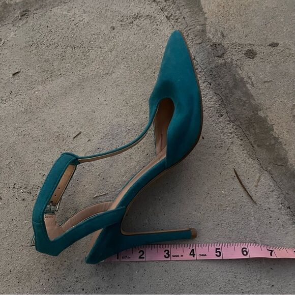 Charles David Aqua Suede Heels - Picture 4 of 7